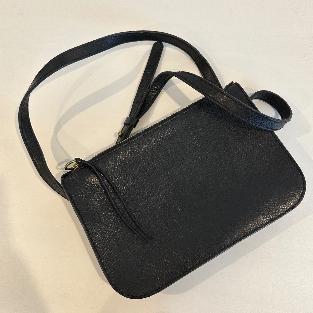 Madewell Black Leather Crossbody Bag
